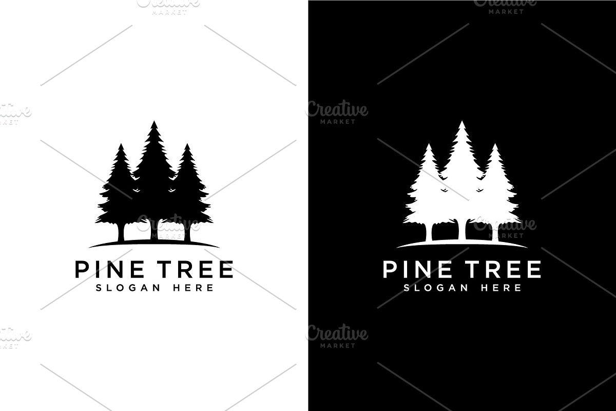 pine tree logo vector design, a Branding & Logo Template by quadrazo
