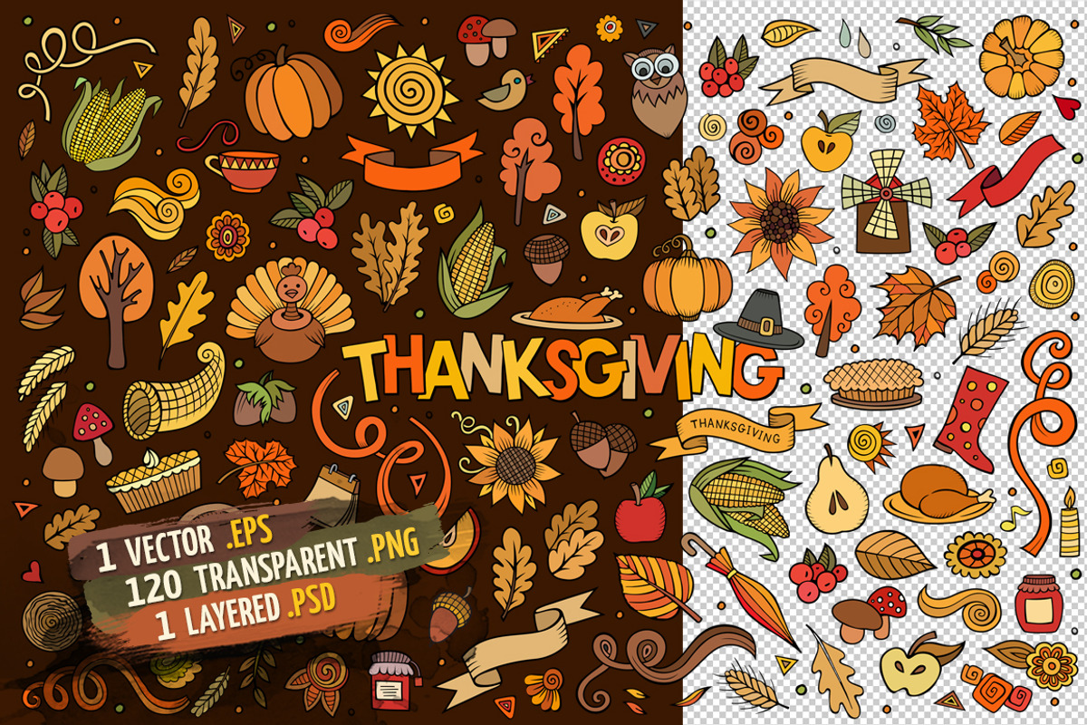 Thanksgiving Objects & Elements Set, an Object Graphic by BALABOLKA (Photo 2 of 4)