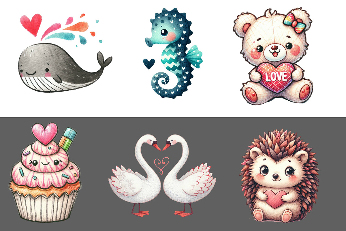 Doodle Cute Valentines Clipart, an Illustration by Designworld (Photo 2 of 5)
