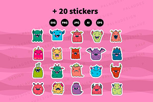 Cute Kawaii Monsters Characters