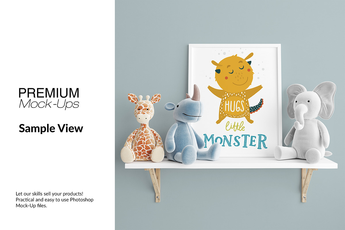 Nursery Wall & Frame Mockups, a Product Mockup by mock-ups (Photo 5 of 12)