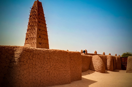 Exterior view to Grand mosque of Agadez, Niger