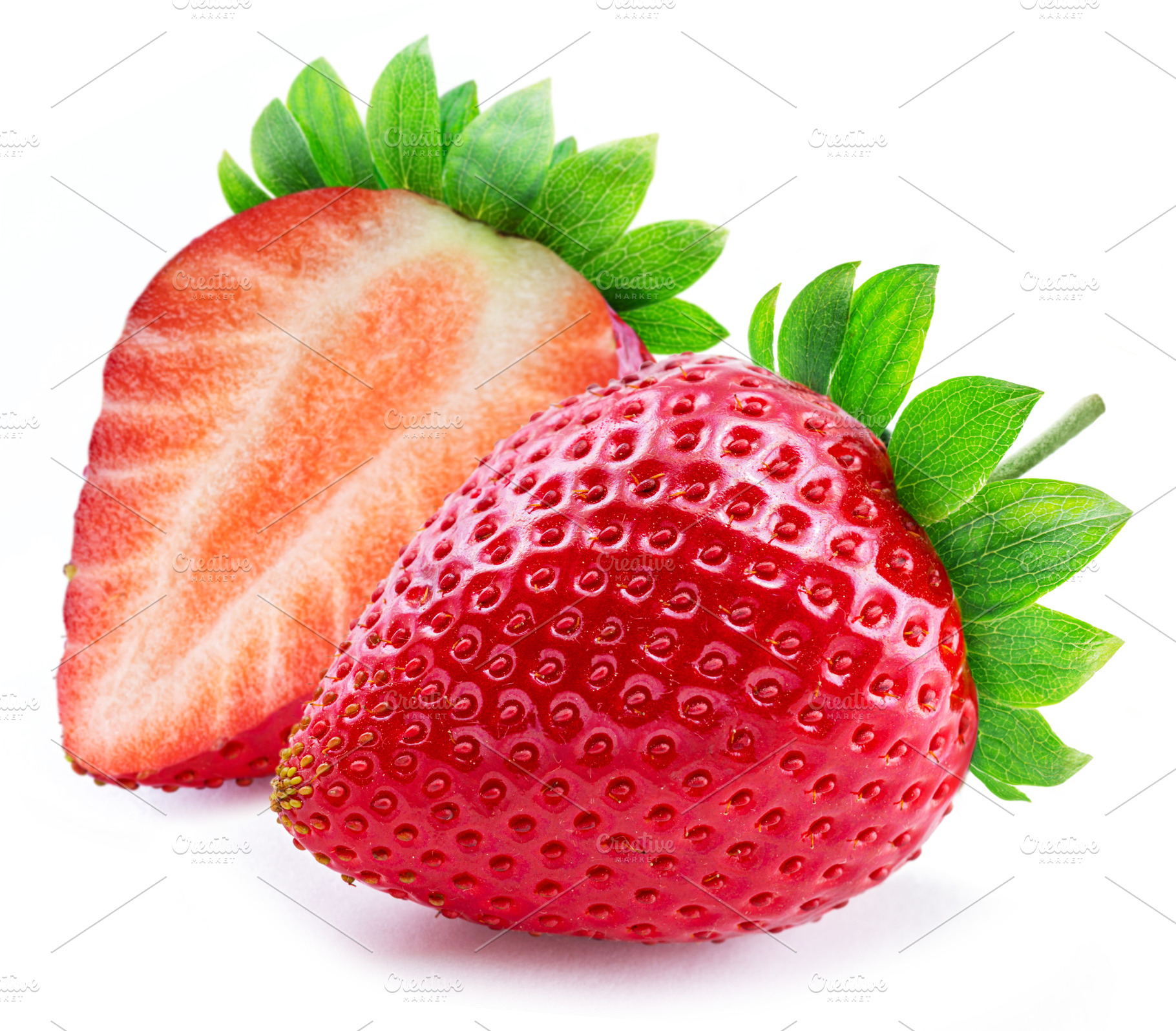 Strawberry and cross cut isolated, a Food & Drink Photo by Volff