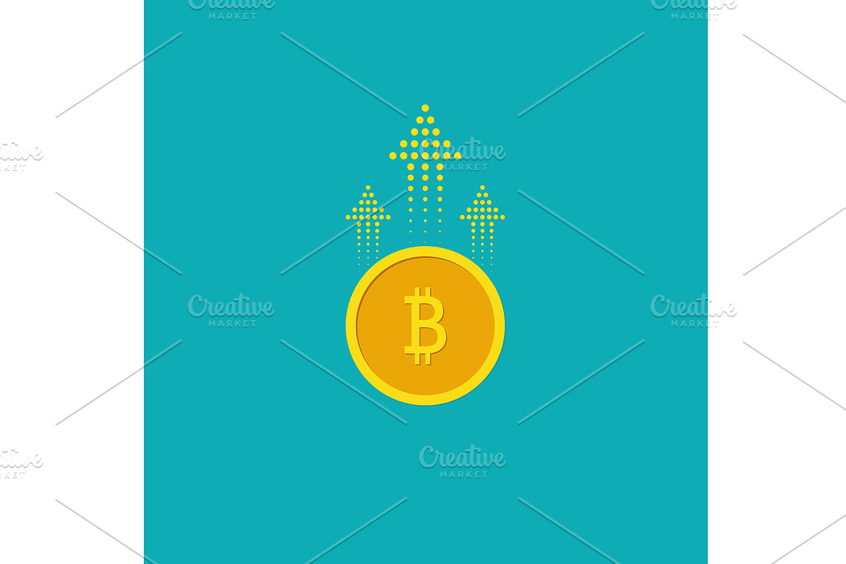 Bitcoin icon. Btc growth concept, a Finance Illustration by Vector Creator