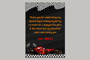 Racing Car Birthday Invitation Card, an Invitation Template by Visual Designs (Thumbnail 3 of 3)