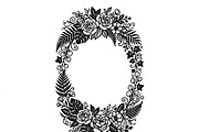 50 Elegant Floral Oval Mirror Frame, a Decorative Illustration by Amazin_art (Thumbnail 9 of 40)