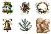 Rustic Winter Christmas Clipart, an Illustration by Designking (Thumbnail 3 of 5)