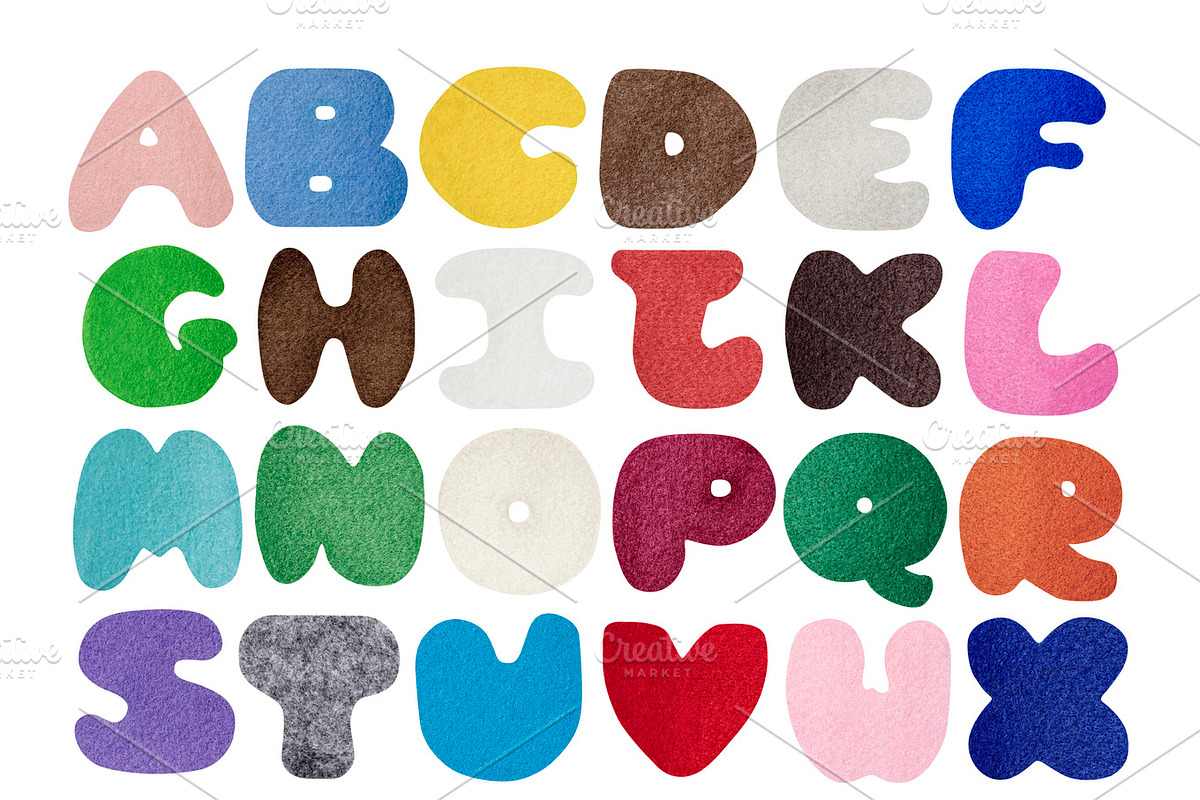 Colorful felt alphabet