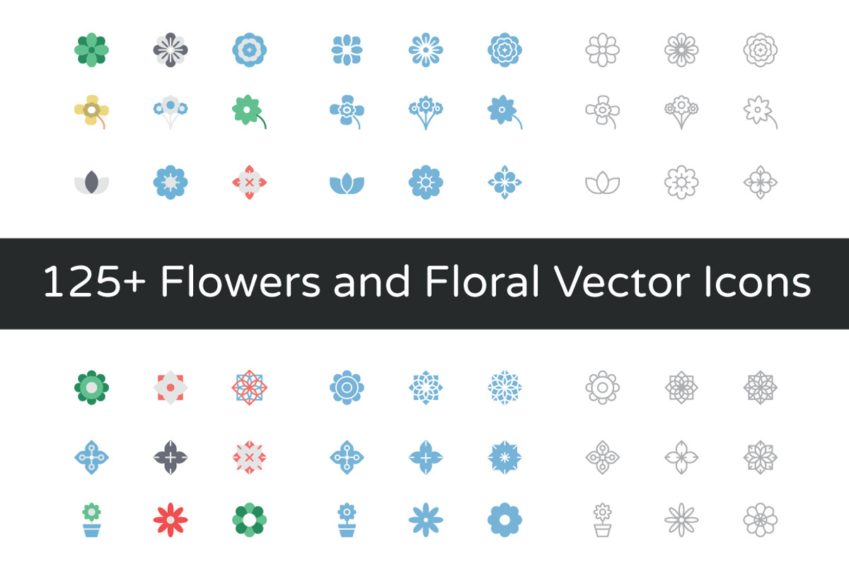 125+ Flowers and Floral Vector Icons