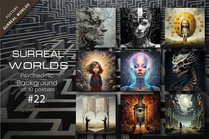 Bundle Surreal worlds 22.Psychedelic, a Decorative Illustration by KENO Mascots