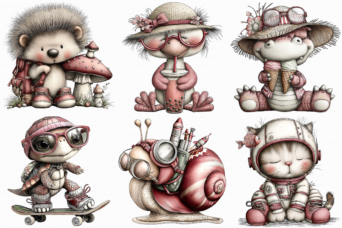 Quirky Animals PNG Clipart, an Illustration by Libby Wishes (Photo 6 of 7)