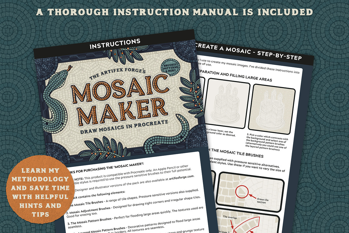 Mosaic Maker - Procreate, a Brush Add-On by The Artifex Forge (Photo 4 of 12)