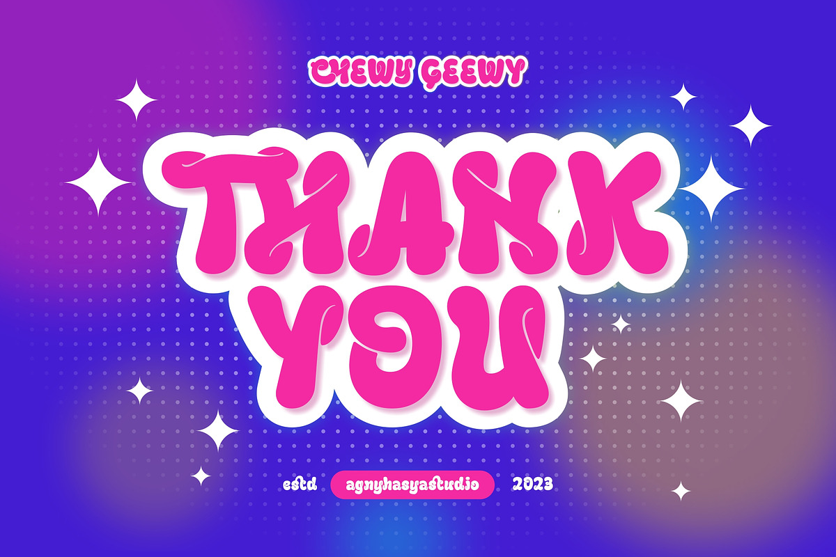 Chewy Geewy - A Groovy Bubbly Font, a Symbol Font by agnyhasyastudio (Photo 15 of 15)