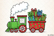 Christmas Train with Presents PNG, an Illustration by Libby Wishes (Thumbnail 1 of 6)