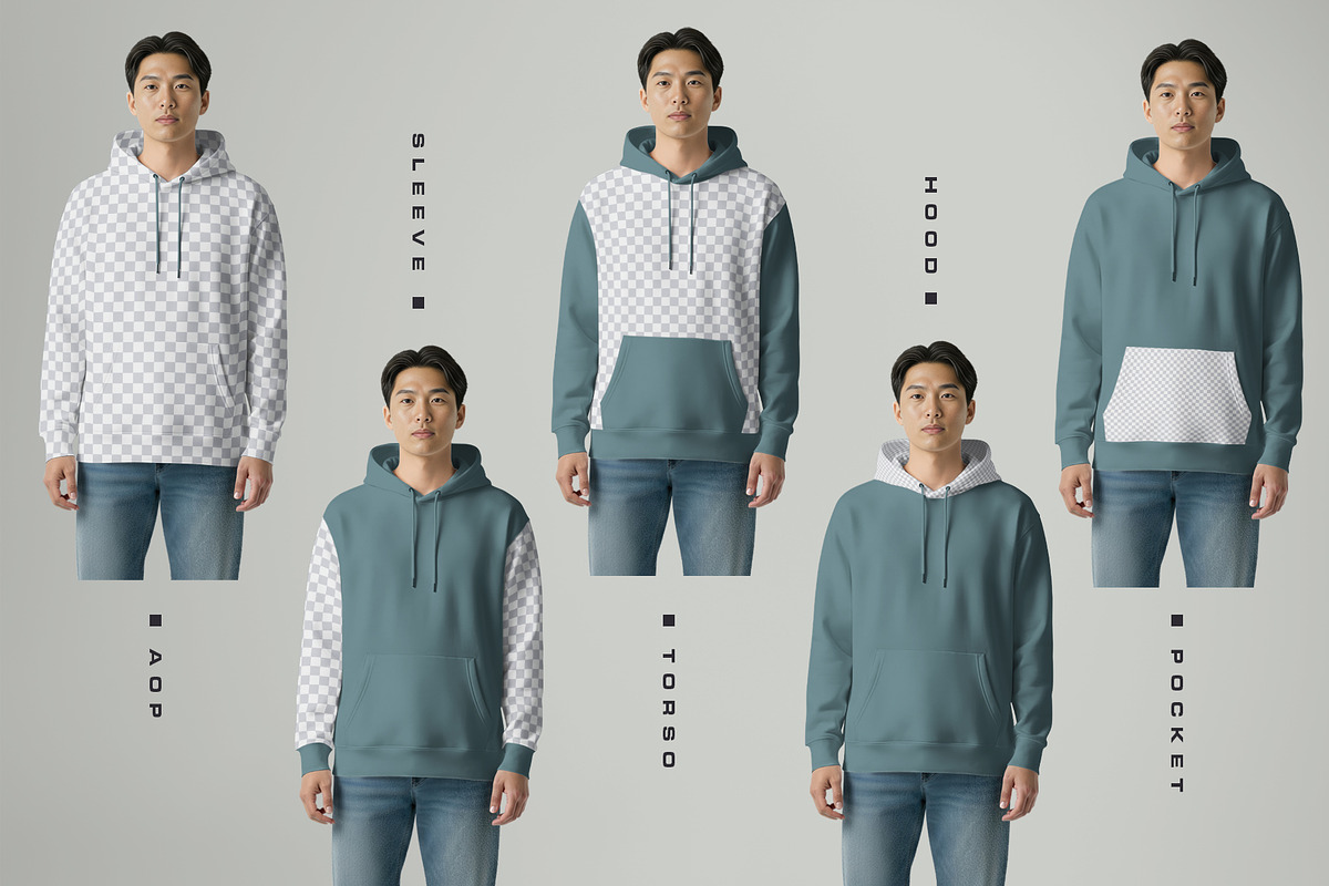 Oversized Hoodie Mockup on Asian Man, a Hoody Mockup by Grow Design Craft Studio (Photo 5 of 7)
