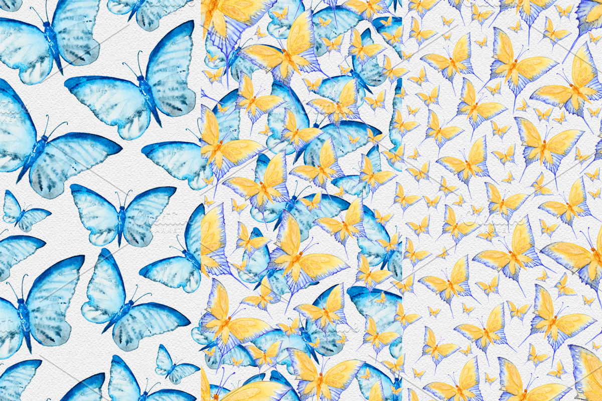 Watercolor Butterfly Set #2, an Object Graphic by IvanFet (Photo 6 of 6)