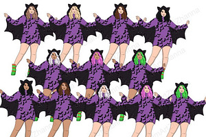 Boo Girls And Children Clipart