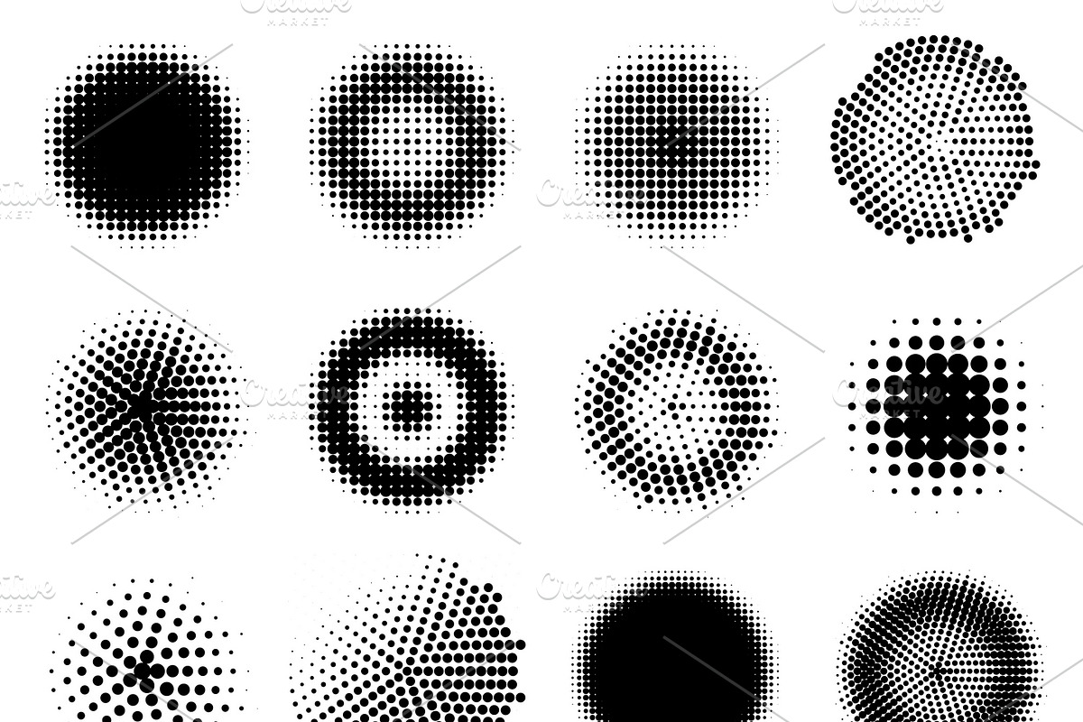 Monochrome Halftone Effects Set, a Decorative Illustration by Alexander Belenkiy