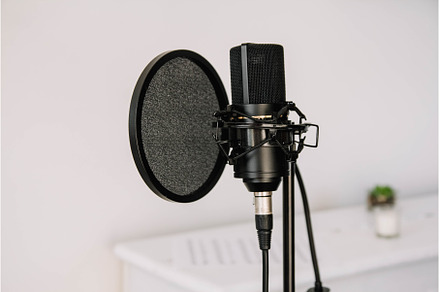 Professional studio microphone on a