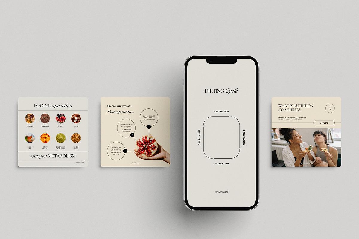Nutrition Coach Instagram Templates, a Social Media Template by Chewie Co (Photo 7 of 10)