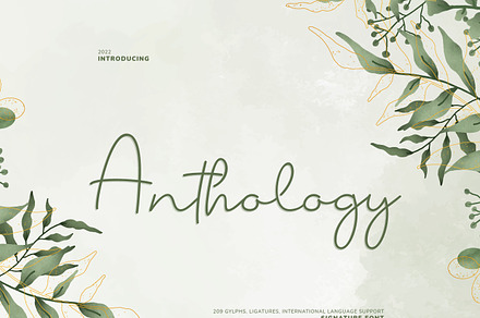 Anthology Script Signature, a Script Font by infernostudio3