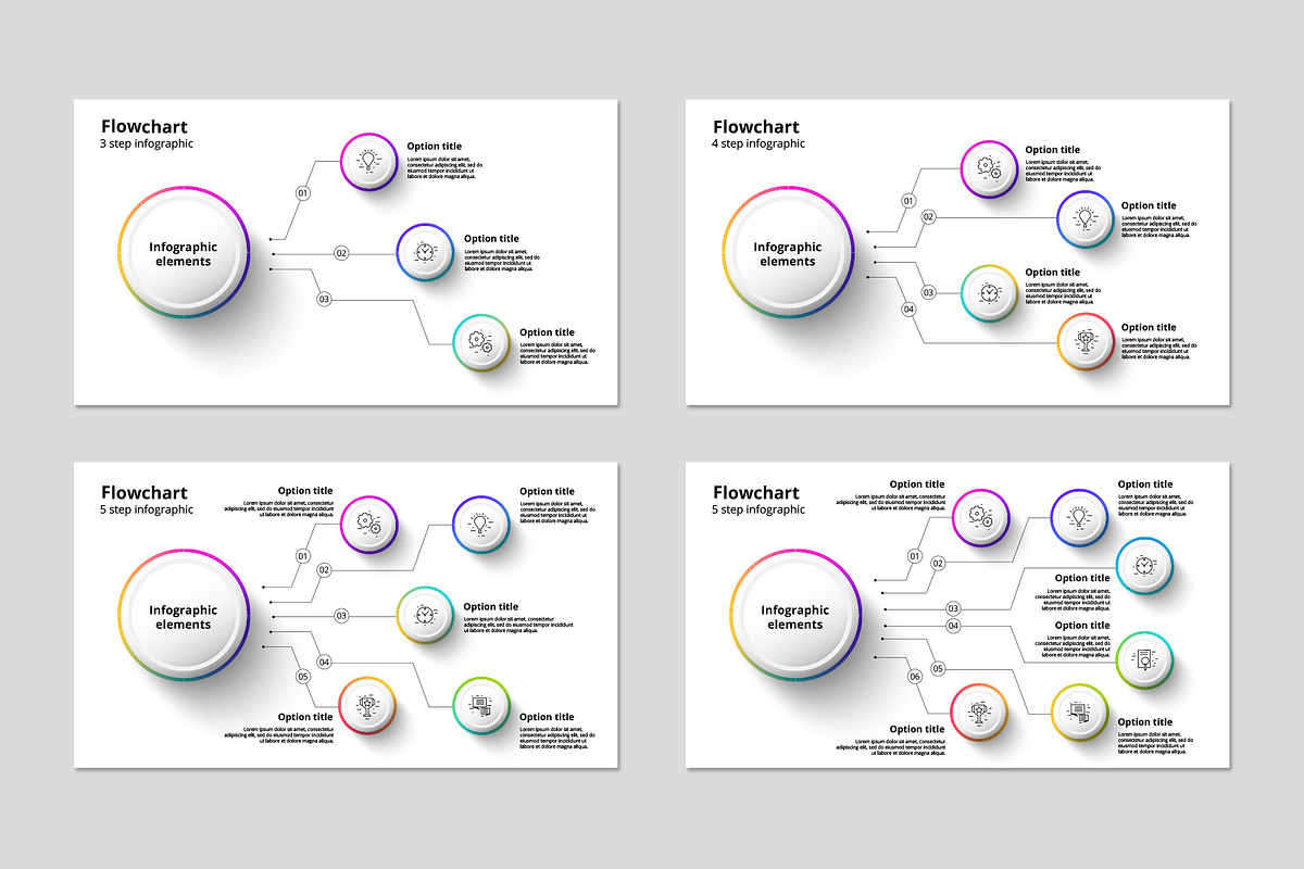 3-6 step circular infographics, an Illustration by Grafvish (Photo 2 of 2)
