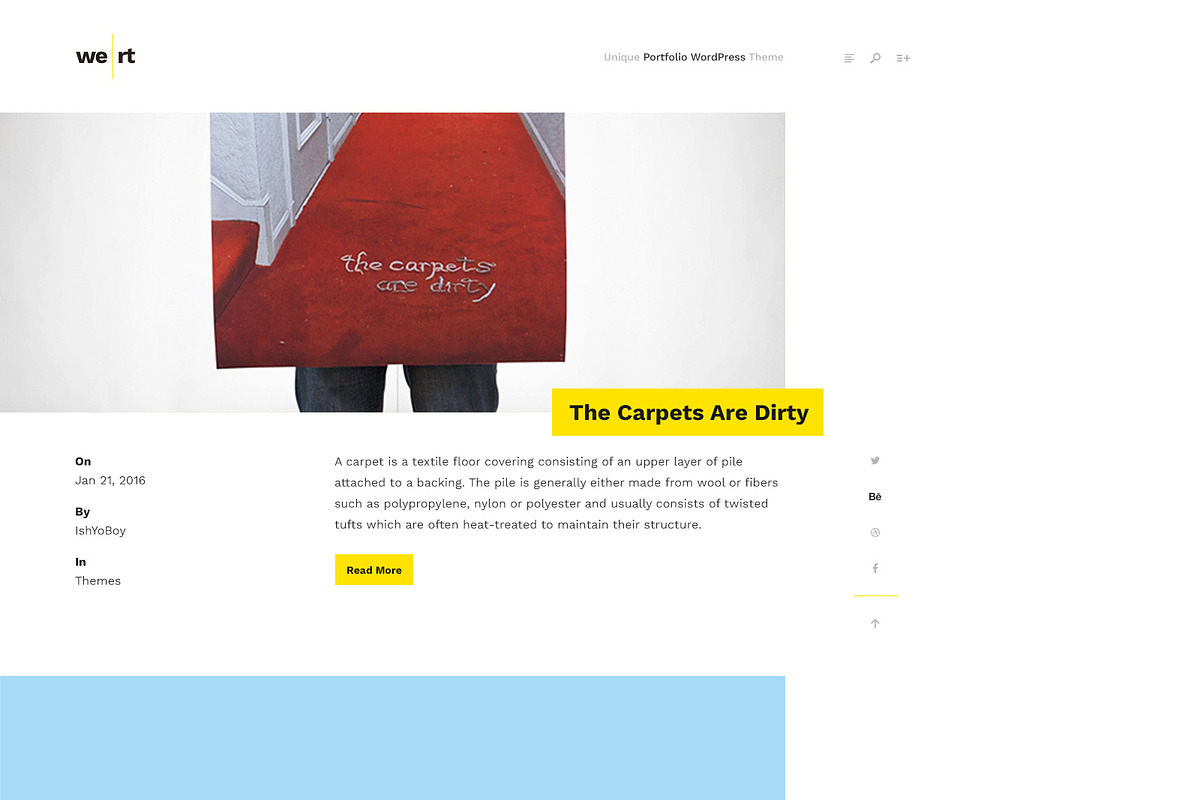 Wert PSD - Minimal Unique Portfolio, a Websites & App Template by IshYoBoy (Photo 6 of 19)