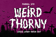 Weird Thorny - Spooky Horror Font, a Handwritten Font by Pandeka Studio (Thumbnail 1 of 12)