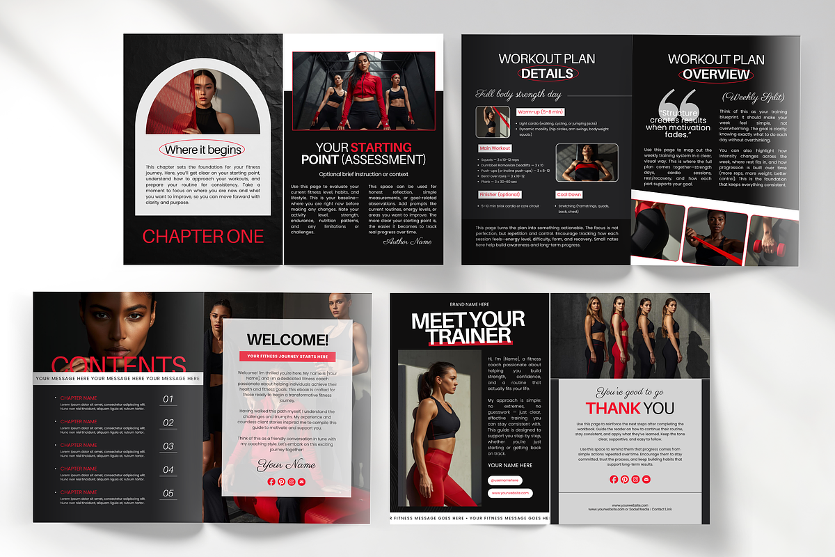 Fitness Coach Ebook Template Canva, a Magazine Template by DigiPax (Photo 4 of 11)