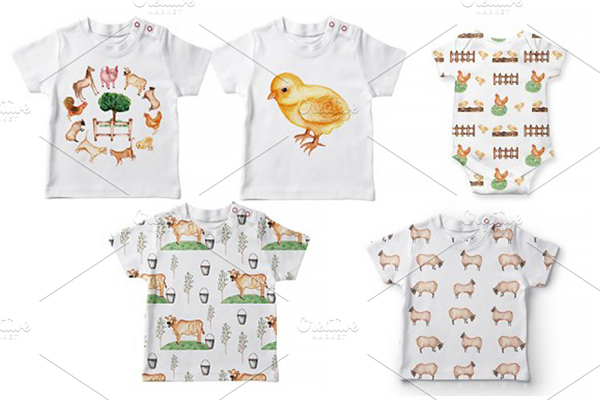 Watercolor Farm life, an Animal Illustration by MayaNavits (Photo 8 of 10)