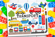Transport, Trains, Airplanes, Cars, a Transportation Illustration by MyClipArtStore (Thumbnail 1 of 3)