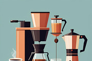 35 Vector Flat Coffee Tools Set, an Object Graphic by adenpinkstore (Thumbnail 2 of 17)