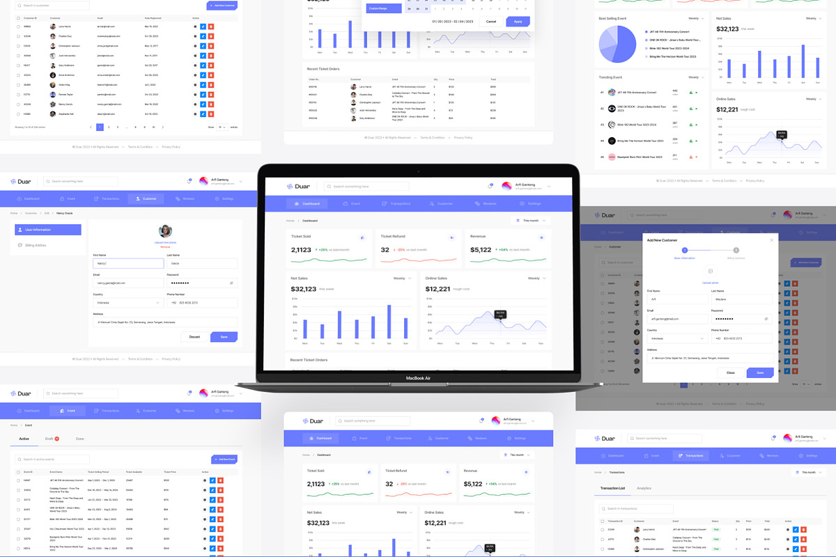 Duar - Event Dashboard UI Kit, an UI Kit Template by CreativeUI (Photo 3 of 6)