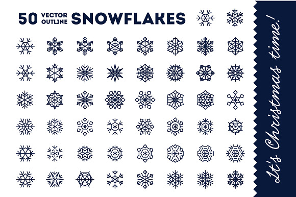 50 Vector Snowflakes For Christmas