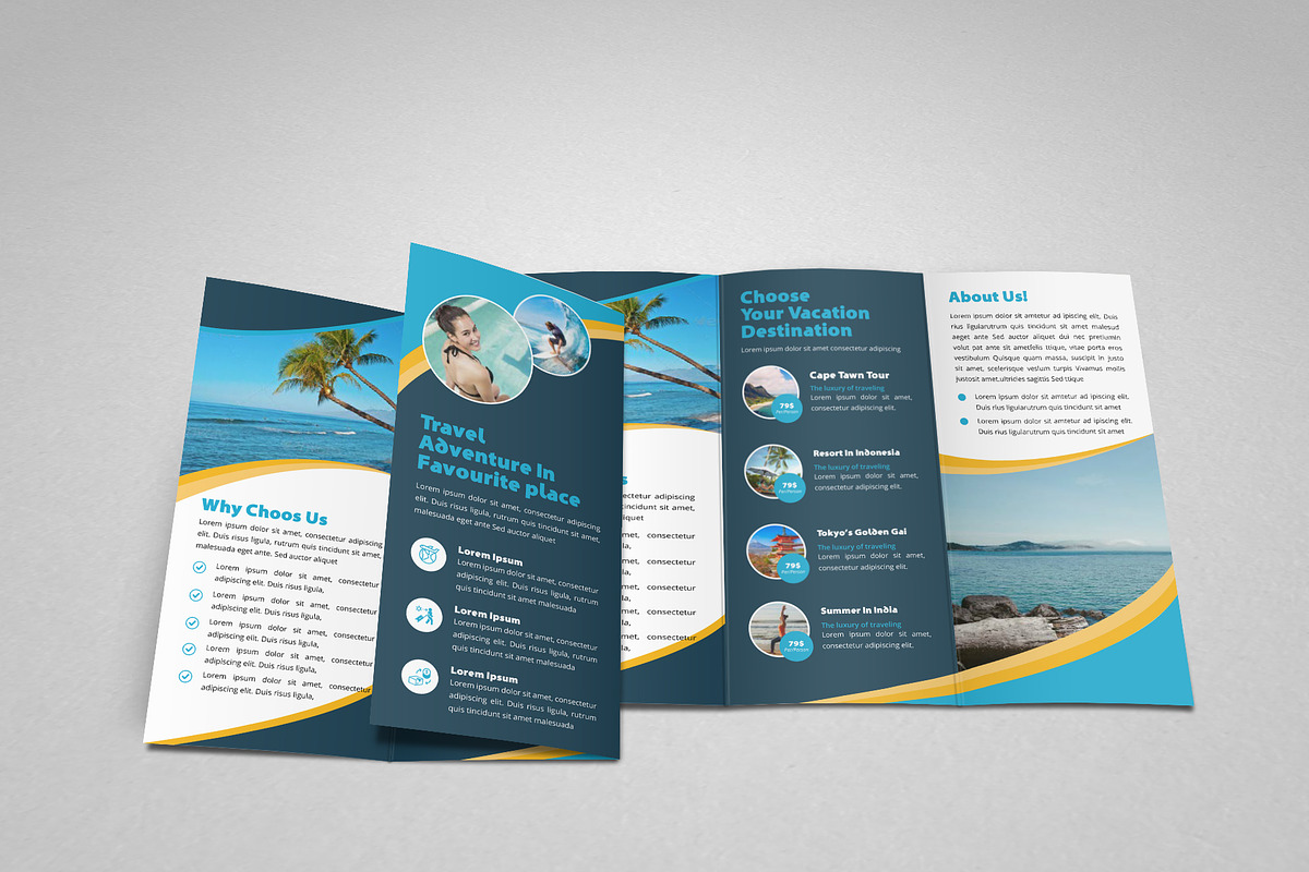 Travel Trifold Brochure, a Brochure Template by SamiSimply7 (Photo 4 of 4)