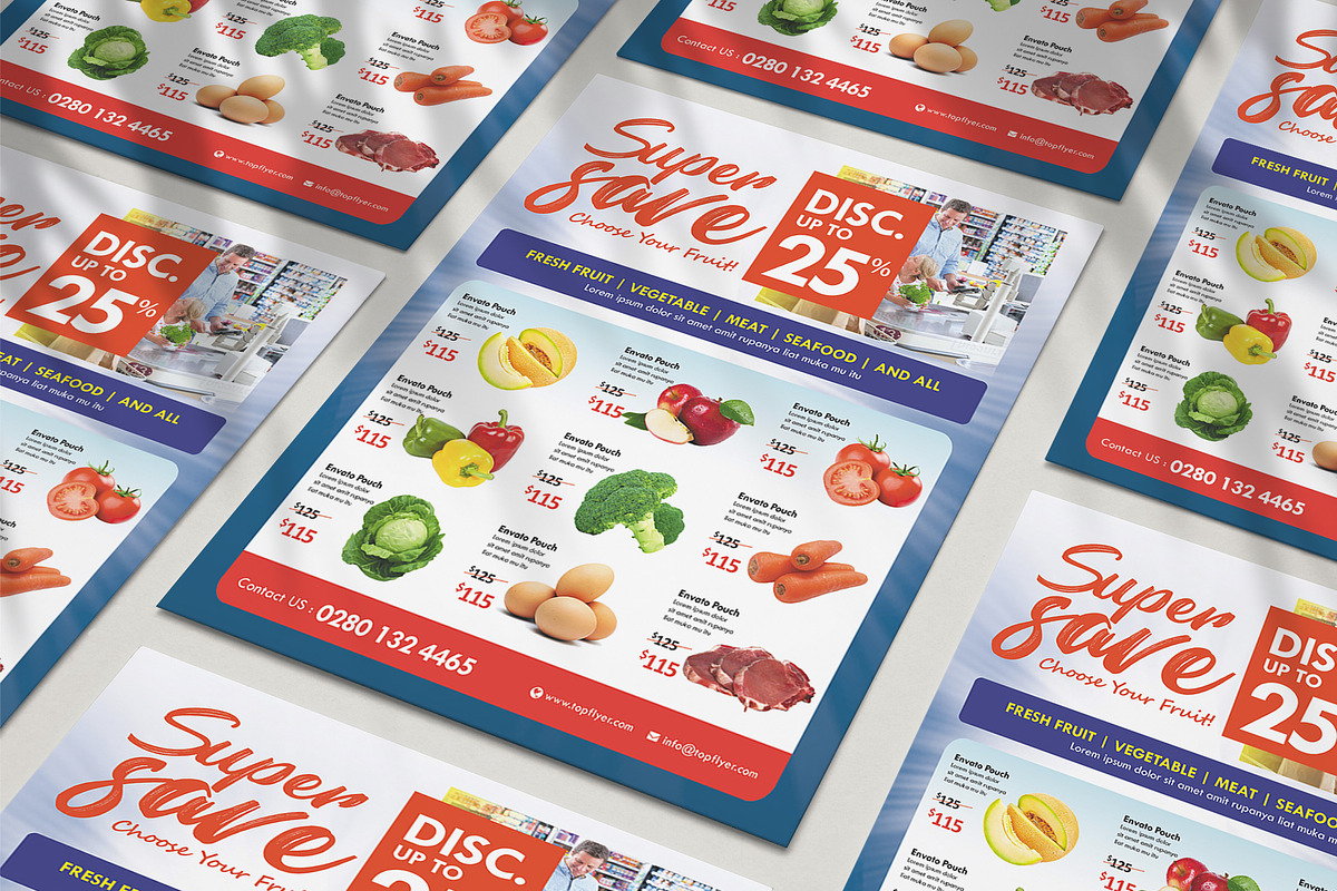 Supermarket Grocery Flyer Template, a Flyer Template by jobnabru (Photo 1 of 2)