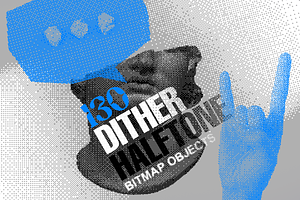 130 Dither Bitmap Vector & PNG Set