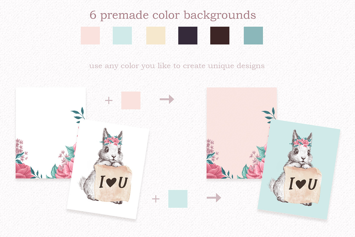 Valentine bunny kit, an Animal Illustration by Funnystore (Photo 12 of 14)