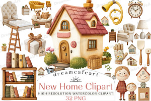 New Home Clipart Bundle, an Illustration by DreamCafeArt
