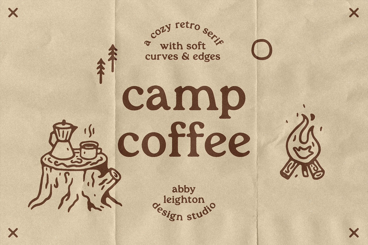 CAMP COFFEE by Abby Leighton, a Serif Font by Abby Leighton Studio (Photo 1 of 4)