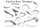 Eyelashes Stamps for Procreate, a Brush Add-On by MessyArtss (Thumbnail 1 of 2)