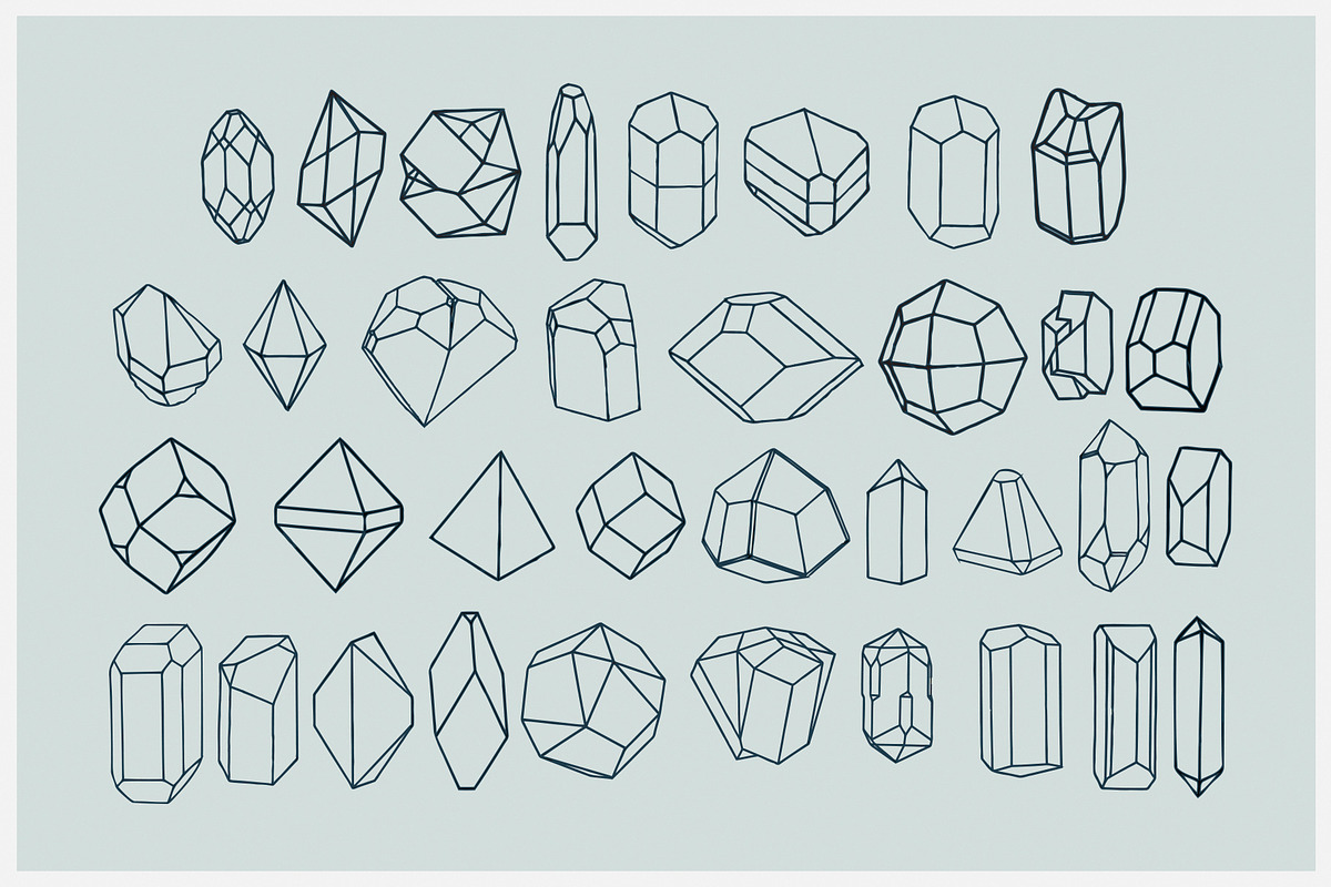 35 Vector Minerals & Gemstones preview 2