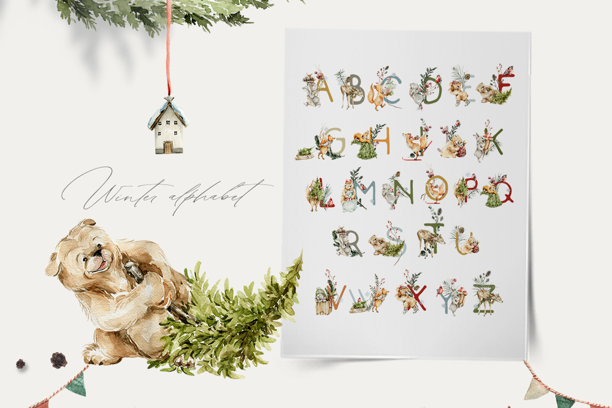 Christmas animals Winter woodland, an Animal Illustration by 60secondsArt (Photo 14 of 15)