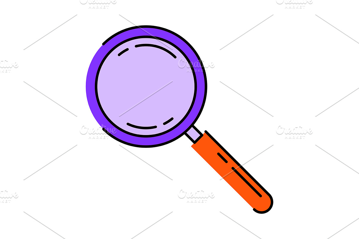 Magnifying glass illustration., an Education Illustration by incomible