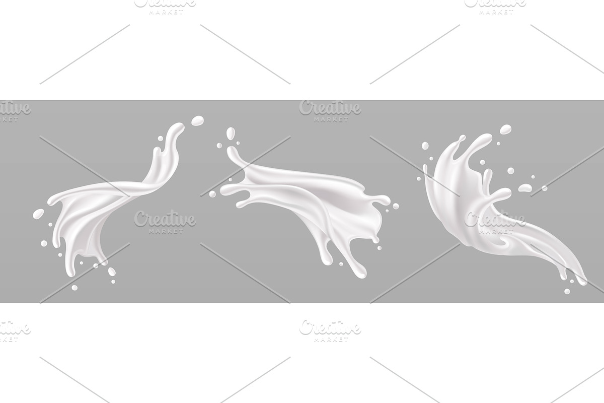 Fresh milk splash with creamy swirl, an Illustration by art PVP - market