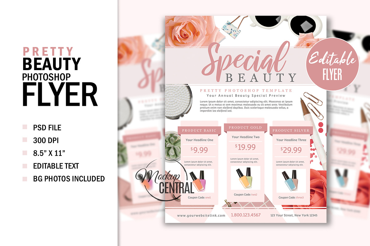 Beauty Fashion Print Flyer Template, a Flyer Template by HaywireMedia & Mockups (Photo 1 of 2)