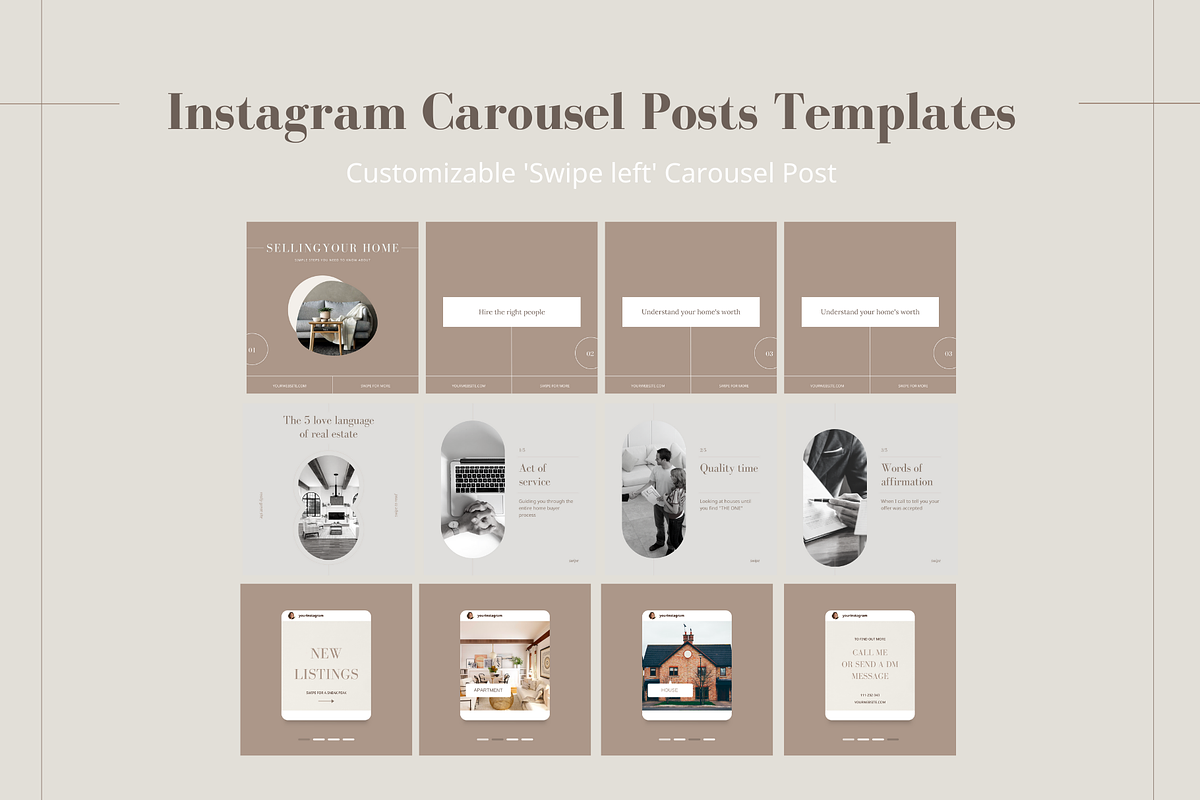 70+ Nude Realtor Instagram Templates, a Social Media Template by Estatik Designs (Photo 5 of 8)