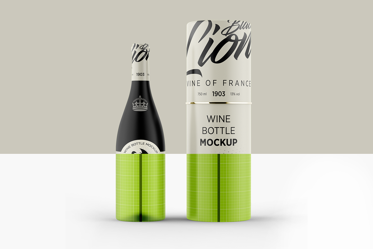 Matte Glass Wine Bottle Mockup, a Product Mockup by Green Art (Photo 2 of 10)