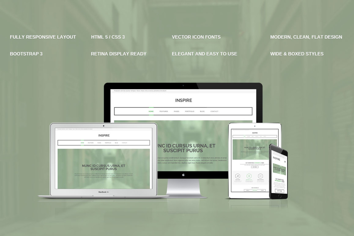 Inspire Bootstrap Responsive Theme, a Bootstrap Template by IceTemplates