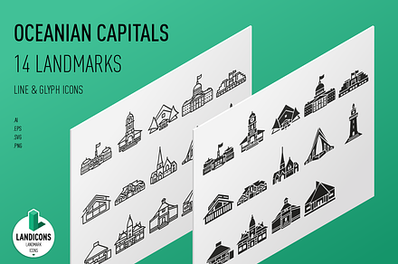Oceanian Capitals - Landmark Icons
